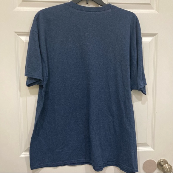 Disney 2XL Hanes Disney Parks Mikey mouse in Mikey silhouette blue heathered tee - Picture 3 of 6